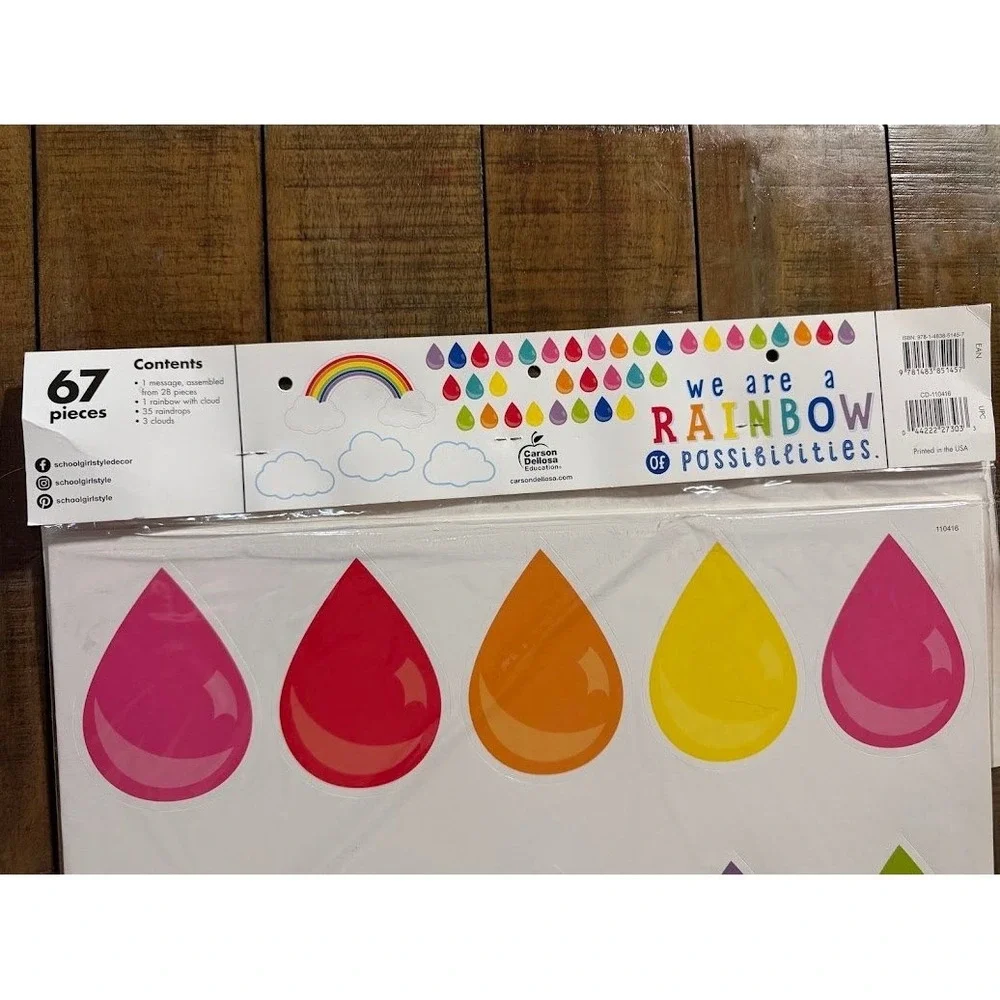 Schoolgirl Style Hello Sunshine Rainbow Bulletin Board Set 67pc CD-110416